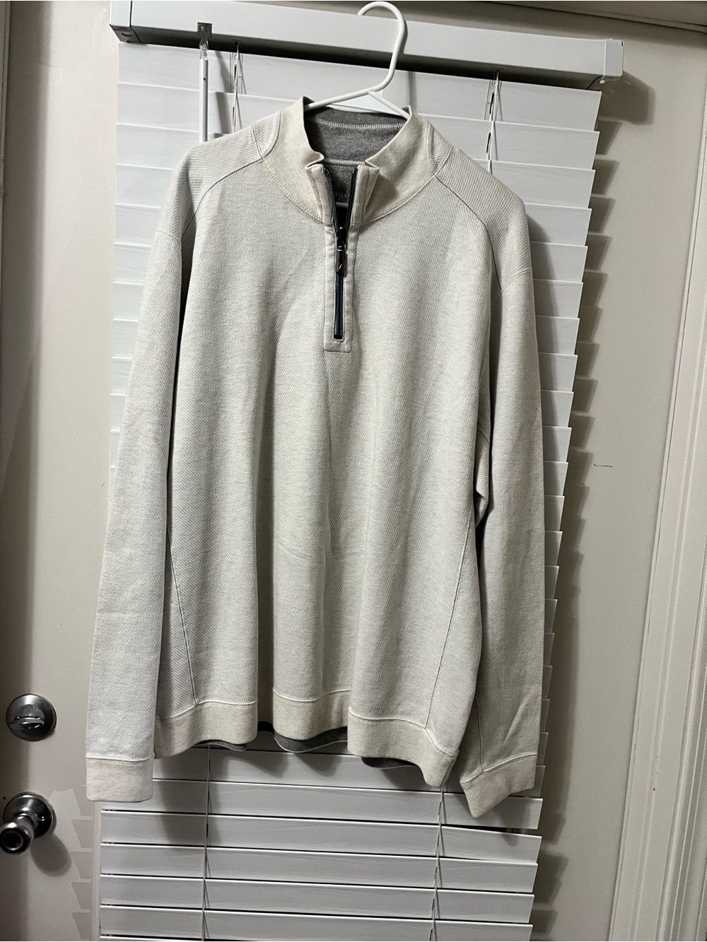 Tommy Bahama Men's Light Beige Quarter-Zip Sweater
